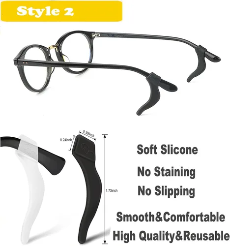Miniatura 3 de Agarre para Orejas de Gafas con Cámara de Aire - 20 Pares de Sujetadores Antideslizantes para Gafas, Gancho de Silicona para Orejas, Sujetador