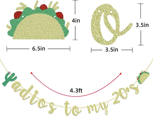 Miniatura 2 de Adios To My 20's Banner, pancarta de 30 cumpleaños, decoración de fiesta mexicana