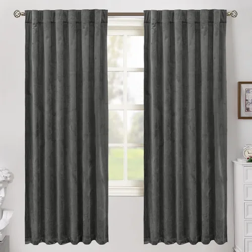 Miniatura 53 de BGment Cortinas de terciopelo rosa polvoriento, 2 paneles de 84 pulgadas, 2 paneles para sala de estar, aislamiento térmico de lujo, reducen