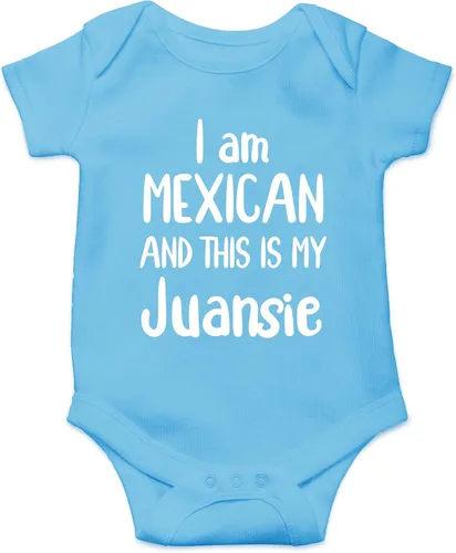 Miniatura 17 de CBTwear Traje de bebé con texto en inglés "I Am Mexican And This Is My Juansie", ropa de humor unisex
