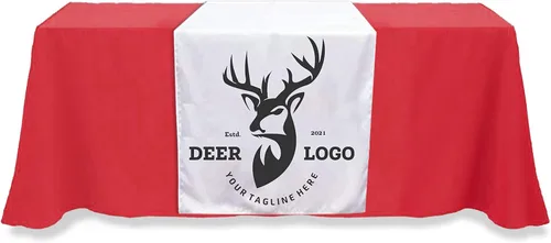 Miniatura 3 de Camino de mesa personalizado con logotipo de empresa de hasta 36 x 72 pulgadas, caminos de mantel personalizados para eventos de bodas y ferias