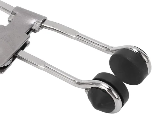 Miniatura 7 de Plplaaoo Abrazaderas de rejilla de acción de palanca, paquete de 10 abrazaderas de acero inoxidable para azulejos de techo con cabeza de goma, clips