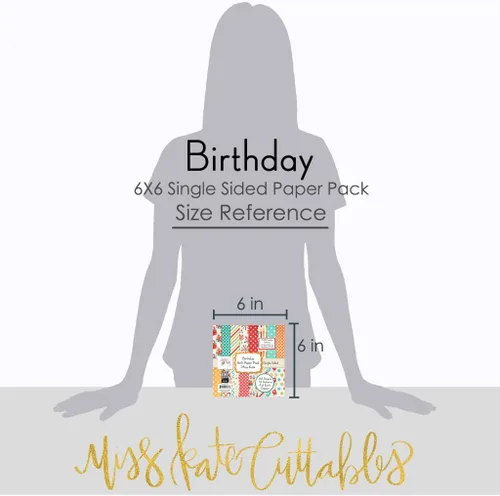 Miniatura 3 de Paquete de papel con patrón de 6 x 6 pulgadas, cumpleaños, para fiesta, álbum de recortes, papel especial de primera cara, colección de 6 x 6