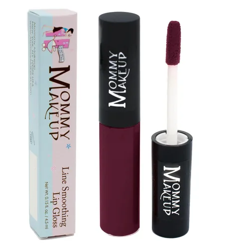 Mommy Makeup Line Smoothing Lip Gloss con algas marrones y algas doradas, brillante, hidratante, alto brillo, sin parabenos sin vinos (un vino de
