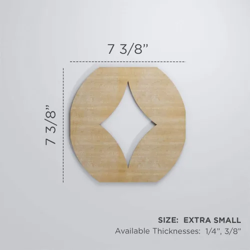 Miniatura 2 de 7 3/8"W X 7 3/8"H Extra Pequeña Gresham Decorativos Paneles De Pared De Madera De Calado, Roble Rojo