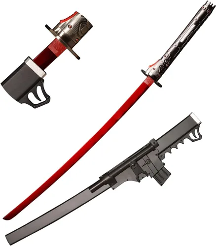 Miniatura 8 de Samuel Rodrigues/Raiden Sword Japanes Juego Cosplay Prop Metal Versión mejorada Katana Negro/Rojo No Sharp