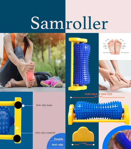 Miniatura 6 de Samroller Rodillo masajeador de pies portátil - Alivio de neuropatía - Terapia del dolor de arco y talón - Masaje de punto de activación - Regalos