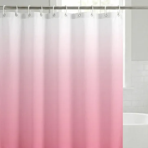 Miniatura 25 de Americanflat 71x74 Cortina de Ducha Sólida Negra - Cortina de Ducha Larga Resistente al Agua con Ojales de Metal Duraderos y 12 Ganchos - 100%