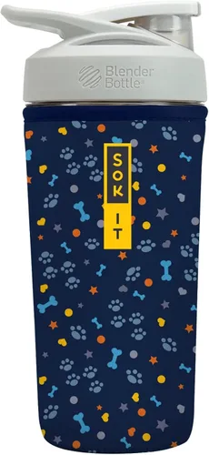 Miniatura 31 de Sok It BotlSok Botella Mezcladora de Proteínas con Funda Aislante de Neopreno (Floral Abstracto, Se Ajusta a Mezcladoras de 24oz)