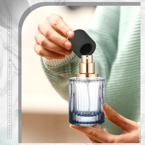 Miniatura 6 de Teenyyou 12 botellas de perfume de vidrio vacías de 30/50/3.4 fl oz a granel para fabricantes de perfumes, botellas de colonia atomizadoras Negro