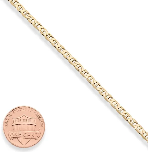Miniatura 5 de Miabella Tobillera de oro de 18 quilates sobre plata de ley italiana de 0.118 pulgadas, 0.157 pulgadas (0.118 in) y 0.157 in de corte de diamante