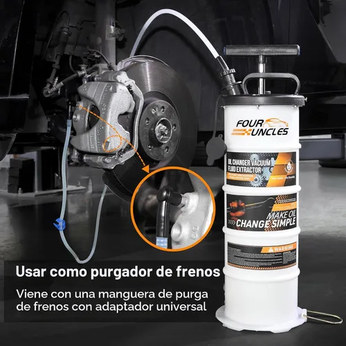 Miniatura 5 de FOUR UNCLES Bomba Extractora de Aceite Manual de 6.5L para Automotriz, Extractor de Fluido al Vacío con Removedor de Tanque de Bomba y 4 Tubos