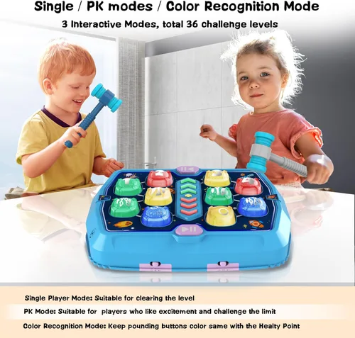 Miniatura 2 de Whack Game - Juguetes para niños de 3, 4, 5, 6 años, juguetes para niños de 2 a 4 años, 3 modos y juguete interactivo ligero para niños pequeños
