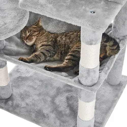 Miniatura 3 de Catinsider Árbol para gatos de 46.5 pulgadas, torre para gatos de varios niveles con postes rascadores cubiertos de sisal, perchas de felpa, hamaca
