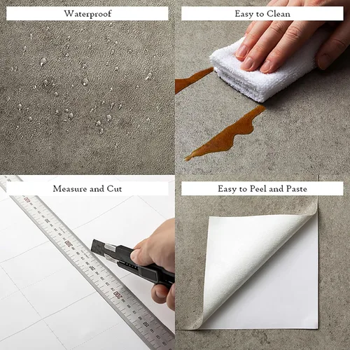 Miniatura 5 de Papel de hormigón teñido para muro con película adhesiva para interiores., VBS901 Gris cálido
