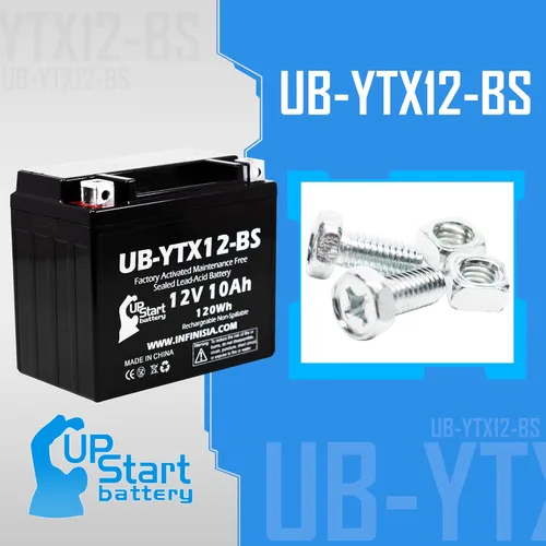 Miniatura 5 de Repuesto para Honda ATC250ES Big Red 250 CC 1985, activada en fábrica, libre de mantenimiento, batería ATV de 12 V y 10 Ah, UB-YTX12-BS