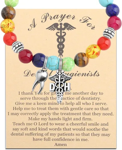 WSNANG Regalo de dentista RDH Registrado Higienista Dental Pulsera de Oración Higienista Dental Regalo de Oración Dentista Regalos de Graduación