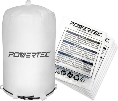 Miniatura 6 de POWERTEC 70333 Bolsa colectora de polvo, 21 x 31 pulgadas, filtro de 1 micrón, para JET, Grizzly, Shop Fox, Wen, Harbor Freight y POWERTEC DC-1512