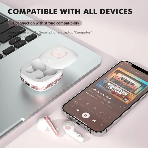 Miniatura 7 de Auriculares inalámbricos, Bluetooth 5.2 ENC 3D estéreo de audio con control táctil IPX7, impermeable, manos libres para deportes, funda de carga