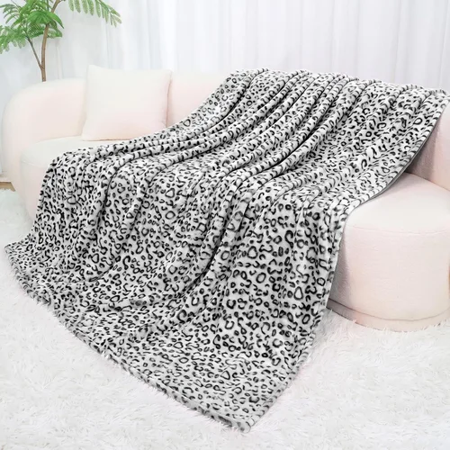Miniatura 20 de Manta en blanco y negro, suave, cálida y acogedora para asiento de automóvil, cochecito, viajes, decoración de dormitorio para todas las estaciones