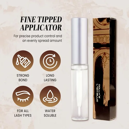 Miniatura 3 de Dolly's Lash Premium - Botella de pegamento para extensiones de pestañas (0.2 onzas líquidas), natural, de larga duración, fijación fuerte