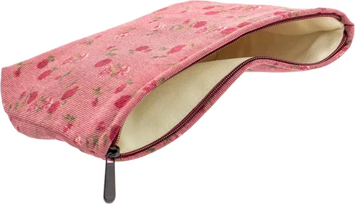 Miniatura 4 de Pazimiik Bolsa de maquillaje grande con cremallera, de pana, para bolso de viaje, organizador de cosméticos para mujeres, almacenamiento de Vintage