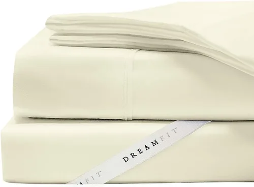 Miniatura 6 de DreamFit DreamCool Juego de sábanas 100% algodón Pima con tiras elásticas en las esquinas, 20 pulgadas de bolsillo extraprofundo, fabricadas en EE.