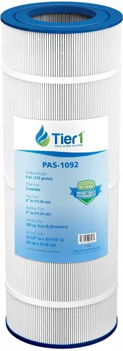 Tier1 Repuesto para cartucho de filtro de piscina Pentair R173215 | Compatible con Pleatco PAP100, Unicel C-9410, Filbur FC-0686 | 23-5/8 pulgadas x
