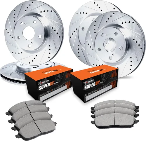 R1 Concepts Kit de frenos delanteros y traseros para Chrysler 300 2005-2021, Dodge Challenger 2009-2021, Dodge Charger 2006-2021| Rotores de freno