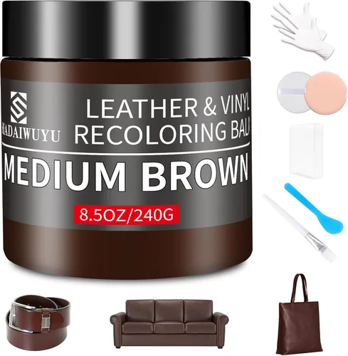 Miniatura 15 de Bálsamo restaurador de color para cuero, 8.5 onzas, kit reparador para muebles e interiores de autos, pintura para cuero ideal para arañazos, cuero