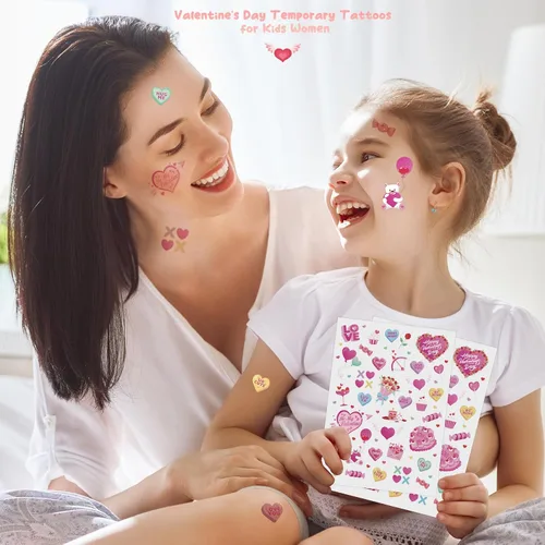 Miniatura 3 de Tatuajes temporales para el día de San Valentín, estilo rosa intenso, tatuajes, decoración del día de los galentinos, recuerdo de fiesta, caramelo