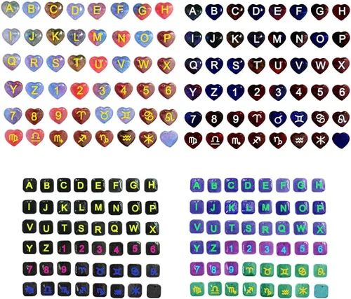 Miniatura 9 de 96 moldes de resina con agujero, moldes de resina con números del alfabeto AFUNTA de silicona, moldes de silicona con forma de corazón, moldes