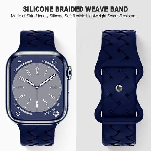 Miniatura 3 de Correas de silicona suaves compatibles con Apple Watch Band de 49/45/44/1.654 in 41/40/1.496 in para mujer y hombre, correa deportiva impermeable
