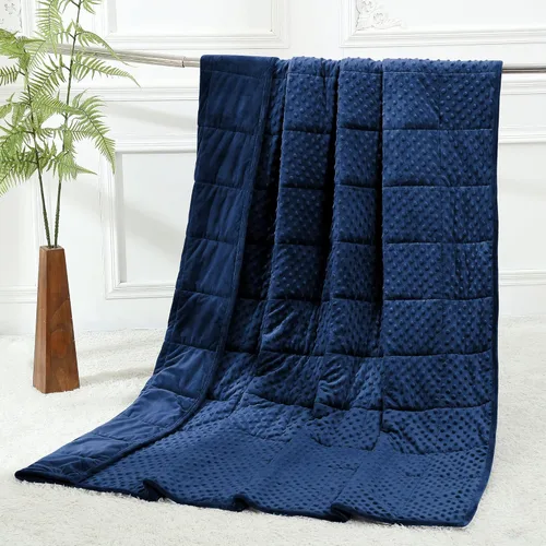 Miniatura 11 de Alomidds Manta con peso (48"x72", 20lbs tamaño Twin - Verde), mantas con peso para adultos, refrescante, transpirable, suave y cómoda Minky, manta A