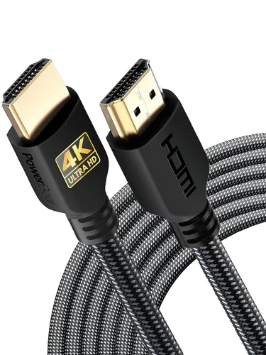 Miniatura 13 de PowerBear - Cable HDMI 4K 10 pies, nailon trenzado y conectores dorados Pack de 1 6 patas Negro