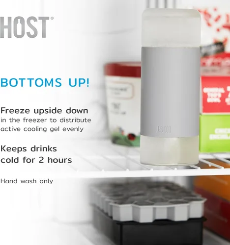 Miniatura 7 de HOST Recipientes de vidrio FREEZE para refrigerador, botellas de jugo de vidrio con tapas, jarra de agua de vidrio con gel refrigerante, 27 onzas