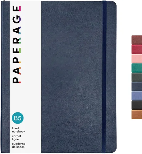Miniatura 20 de PAPERAGE - Libreta de rayas con tapa blanda (color negro), 160 páginas, cuaderno de reglas universitarias de tamaño mediano, 5.6 x 7.9 pulgadas