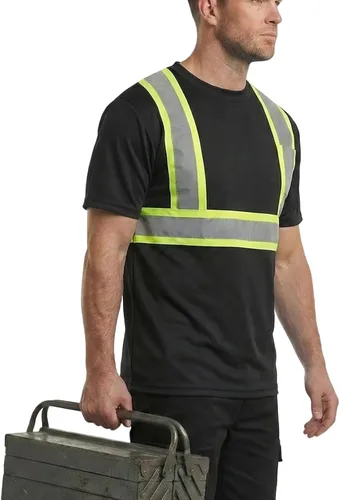 Miniatura 7 de HYCOPROT Hi Vis - Camisas de seguridad de manga corta para hombres y mujeres, camiseta reflectante de alta visibilidad para hombres y mujeres