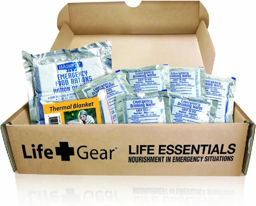 Vida Gear Alimentos de emergencia, el agua & cobija térmica para 1 persona, 3 días, Add A o Kit de supervivencia de emergencia