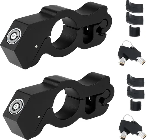 Windance Paquete de 2 cerraduras de seguridad antirrobo para manillar antirrobo para motocicleta con bloqueo de palanca de freno delantero para Negro