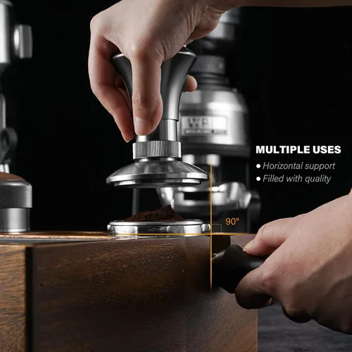Miniatura 5 de Caja de café para portafiltro de 2.283 in – 4 en 1 de nogal natural Espresso estación de tamping, distribuidor y soporte de manipulación, contenedor