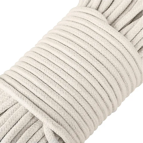 Miniatura 2 de Cuerda de algodón natural de 1/4 de pulgada, tendedero blanco para manualidades, para cestas de cuerda, manualidades, mechas de velas, etc., 0.236