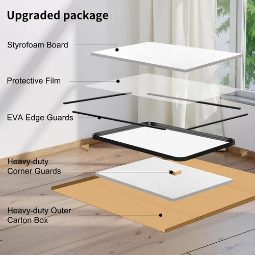 Miniatura 9 de FORBATH Espejo de baño de 30 x 36 pulgadas, espejo de pared de marco profundo negro cepillado con esquinas redondeadas, vidrio templado antióxido