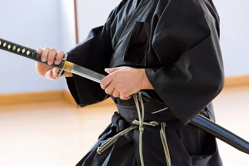 Miniatura 8 de HMS Katana samurái japonesa y Wakizashi Daisho Combo Set, Warrior and Temple Tsuba, templado térmico forjado a mano, acero al carbono 1045, vaina