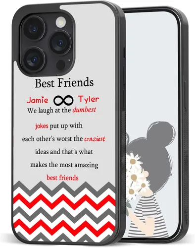 Miniatura 9 de Fundas de teléfono con nombre personalizado para mejores amigos iPhone 11 12 13 14 Pro Max Plus Mini X Xs Xr, Samsung Note 7 8 9 10 20 S21 S22 S23