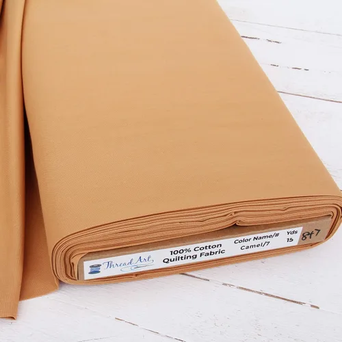 Corte de 3 Yardas ThreadArt Tela de Acolchado de Algodón Premium - Camel - Ancho de 44" - 100% Algodón - Acolchado, Costura, Manualidades