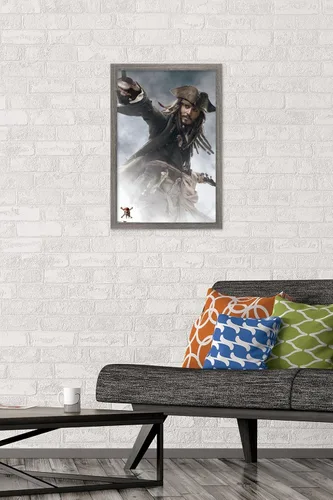 Miniatura 2 de Trends International Disney Pirates of the Caribbean: At World's End - Póster de pared de Jack Sparrow, 14.725 x 22.375 pulgadas, versión enmarcada