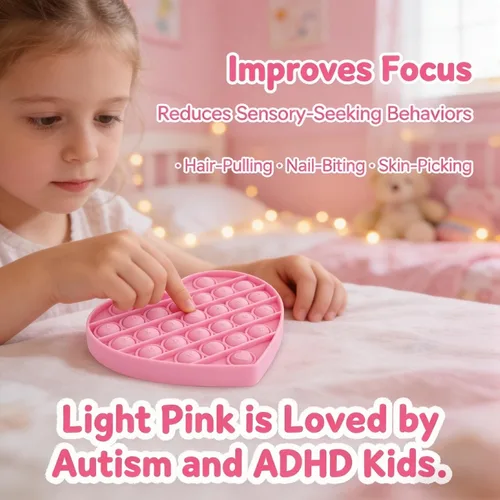 Miniatura 5 de Juguetes sensoriales antiestrés para niñas y niños pequeños, con forma de corazón rosa, alfabeto en relieve, juguete sensorial calmante