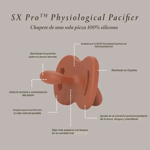 Miniatura 2 de Color Essence SX PRO Chupete de silicona para bebé 2Pk, hecho con 100% silicona suave, Esenciales para bebés perfectos para bebés que se amamantan