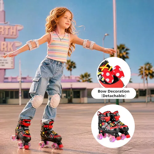Miniatura 5 de SULIFEEL - Patines ajustables para niños para niños de 3-5, 5-8, 6-12 años con ruedas iluminadas ajustables de 4 tamaños, el mejor regalo para niños